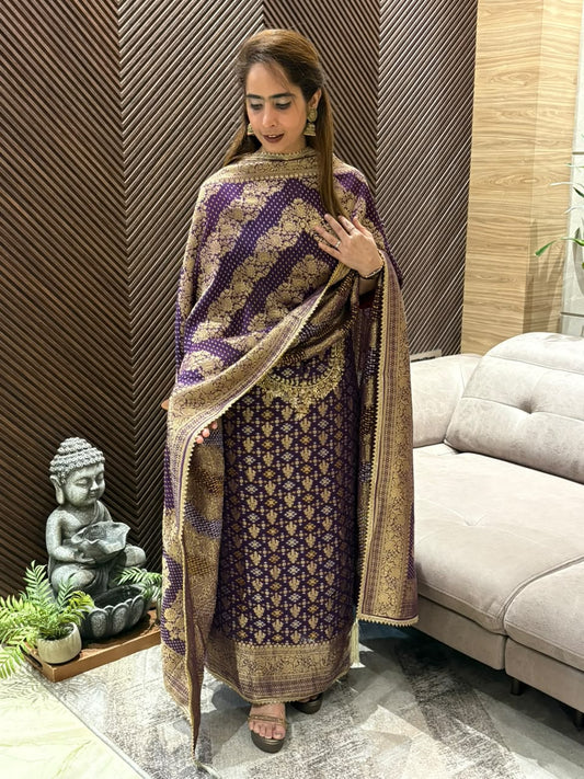 Luxurious Khadi Georgette unstitched suit