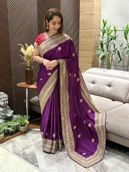 Premium modal satin stunning running saree