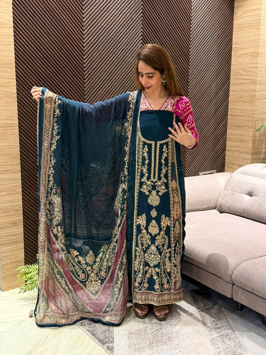 Premium crepe beautiful unstitched suit