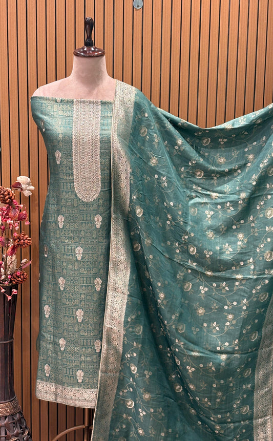 Elevate your ethnic elegance with this stunning unstitched suit set