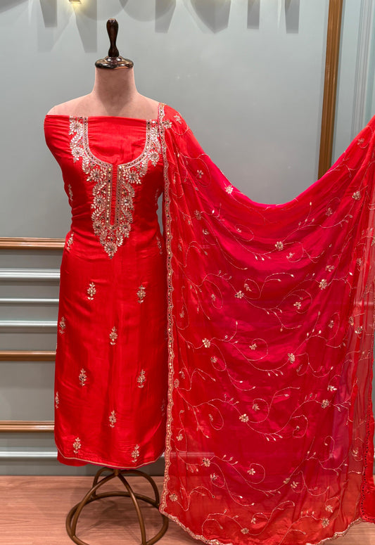 Elegance with our exquisite Upada silk suit set,