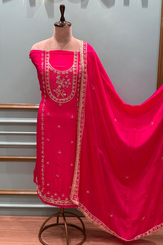 Unveil timeless elegance with our premium unstitched suit