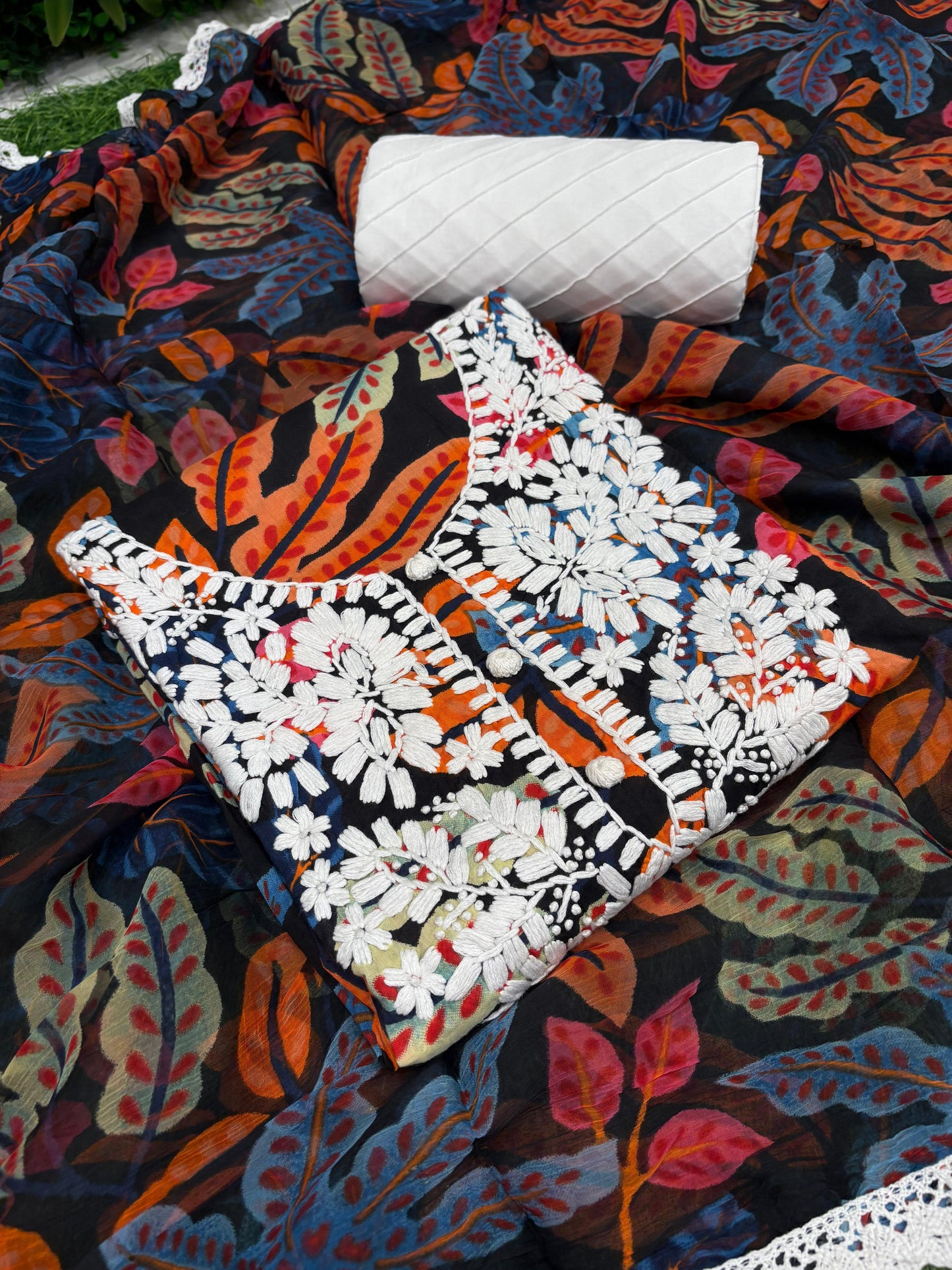 Step into elegance with our unstitched pure cotton suit