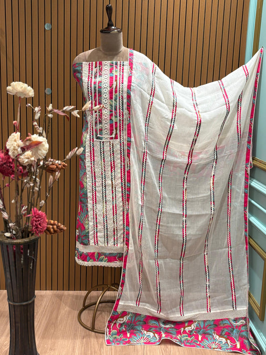 Unstitched Printed Cotton Suit – Elegant Everyday Wear